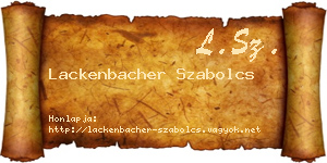 Lackenbacher Szabolcs névjegykártya